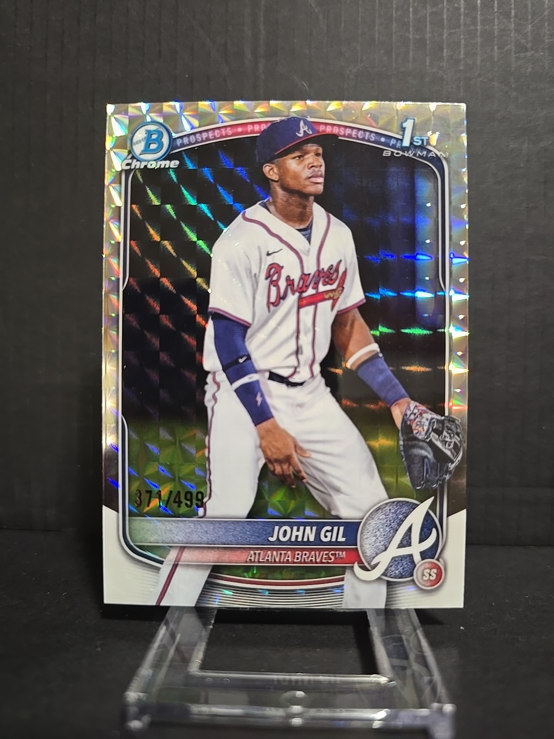 2025 Bowman Chrome - Prospects John Gil #BCP-172 Geometric Refractor 371/499 1st