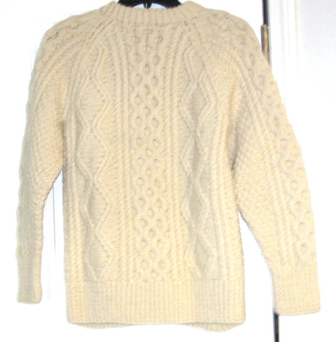 Vtg 1970's Irish Aran Wool Sweater Knit Fisherman Made Ireland Original owner - Image 1