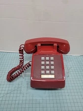 Bell System Western Electric Beautiful RED Push Button Telephone Vintage 