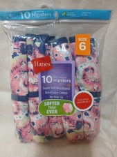 Hanes Girls Tagless Hipsters Size 6 Pack Of 10 Slight Flaws