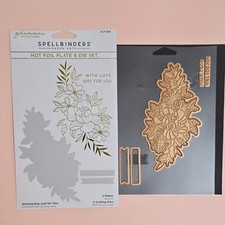 Spellbinders Glimmering Just For You Hot Foil Plate Die Set GLP-366 w/ Magnet