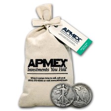 90% Silver Walking Liberty Half-Dollars $500 Face Value Bag