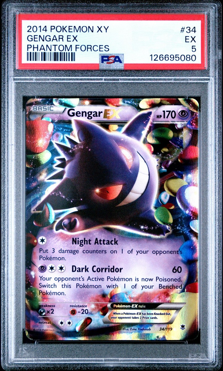 PSA 5 Gengar Ex #34 2014 Pokemon Xy Phantom Forces 126695080 | eBay