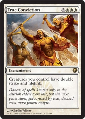 True Conviction - Foil Magic mtg Light Play, English Scars of Mirrodin x1