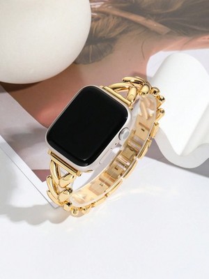 Gold V-Shaped Metal Watch Band For Apple Watch 38/40/41/42/44/45mm