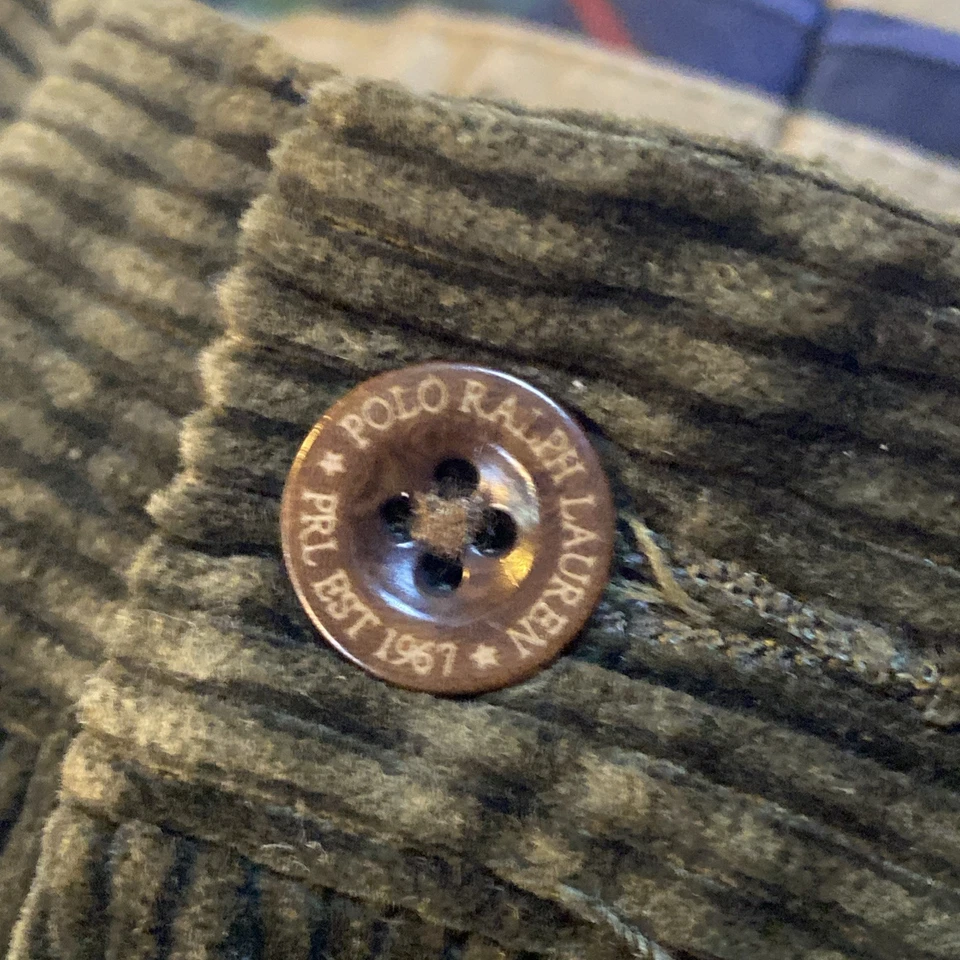 Pantalones Cortos Ralph Lauren De Colección Para Hombres 36x11 Verde Pana Corte Polo Pony Y2K. A11 Foto 2 de 4