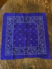 100% Cotton Purple Paisley Bandana Handkerchief RN 13962 21" Elephant Trunk Up