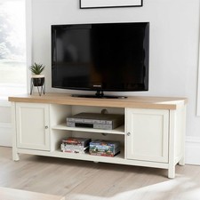 Console TV Stand Television Unit Living Room Coffee Solid Bookcase 36mm Oak Top