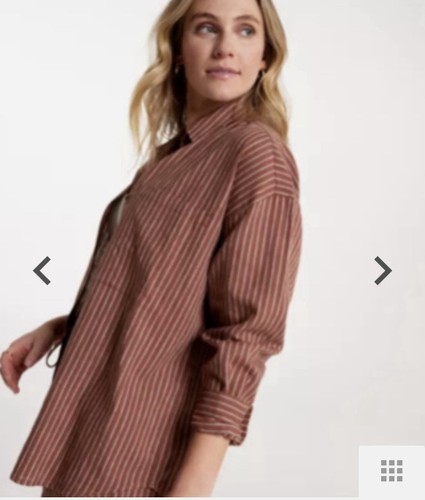 Calia (Size XL) Oversize Sleeve Button Down Top Coverup Linen Blend Lagenlook - Picture 7 of 7
