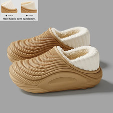 Women's Warm Plush Waterproof Indoor Slippers with Non-Slip Thick Bottom