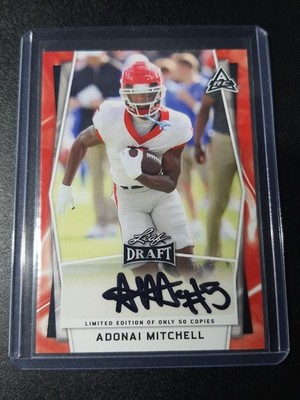 Adonai Mitchell - Leaf Draft 2022 - Indianapolis Colts - Auto - Red - RC - /50
