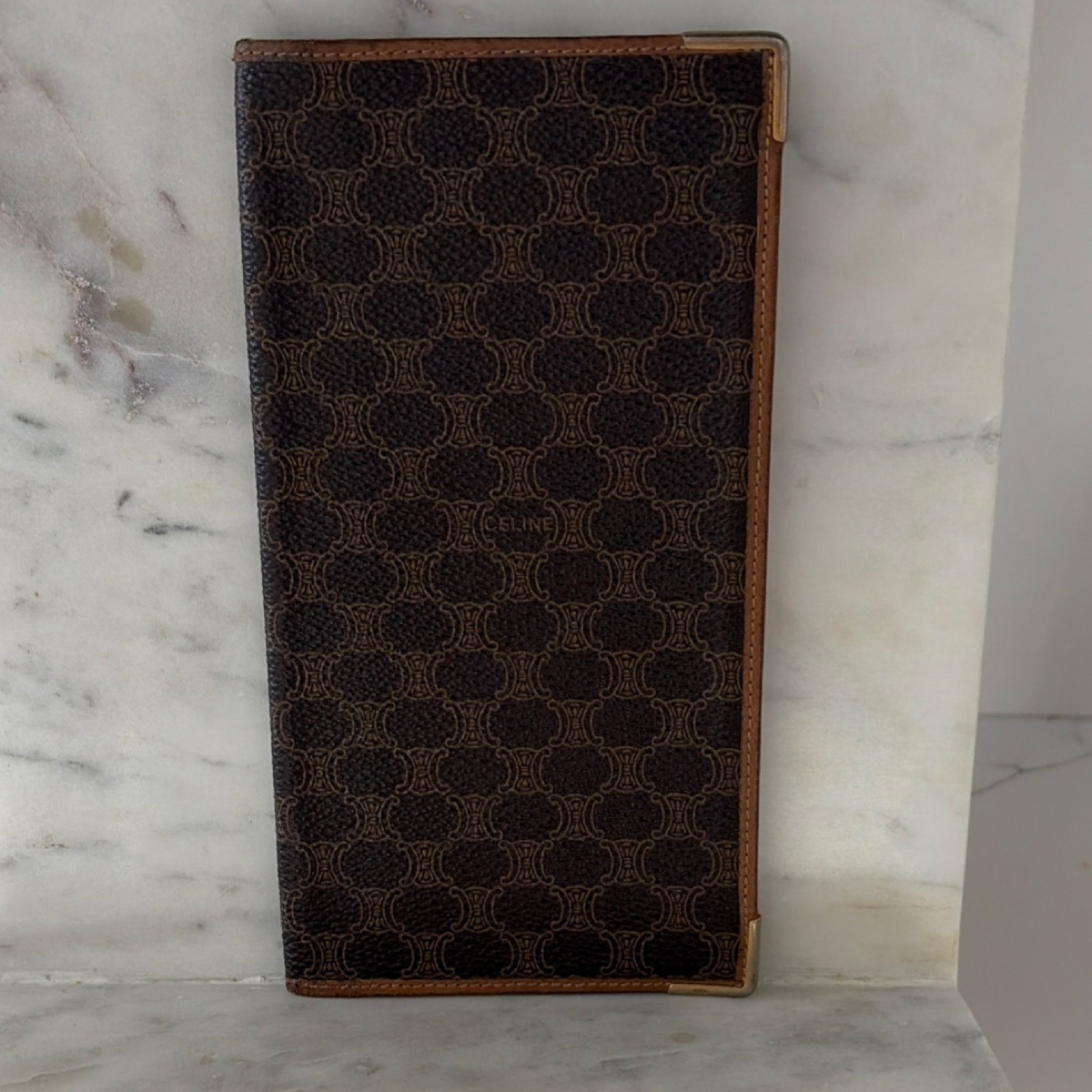 CELINE Brown Logo Patterned Logo Theme Credit Car… - image 1