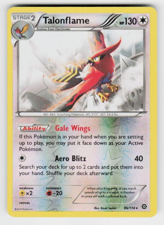 XY - Steam Siege #96/114 Talonflame Reverse Holo