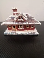 Vtg Ceramic 1990 Byron Molds Hand Painted Christmas Village School House Decor 