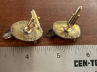 Nepal Carved Face Sitting Deity Cuff links Unisex Glass Figural Brass Artisan — photo 7