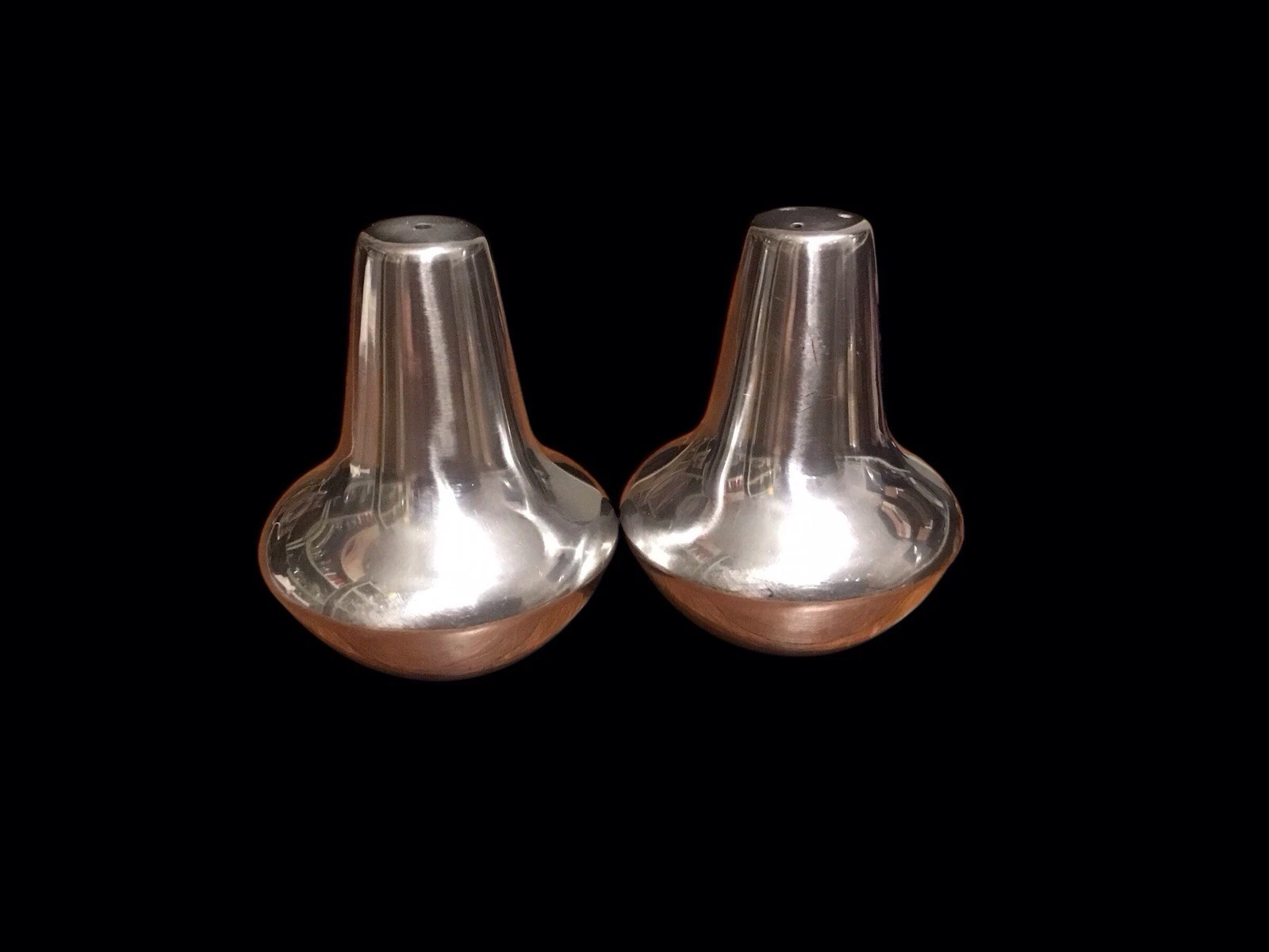 Vintage Danish MCM Salt And Pepper Shakers Stainless Steel 18/8 Denmark