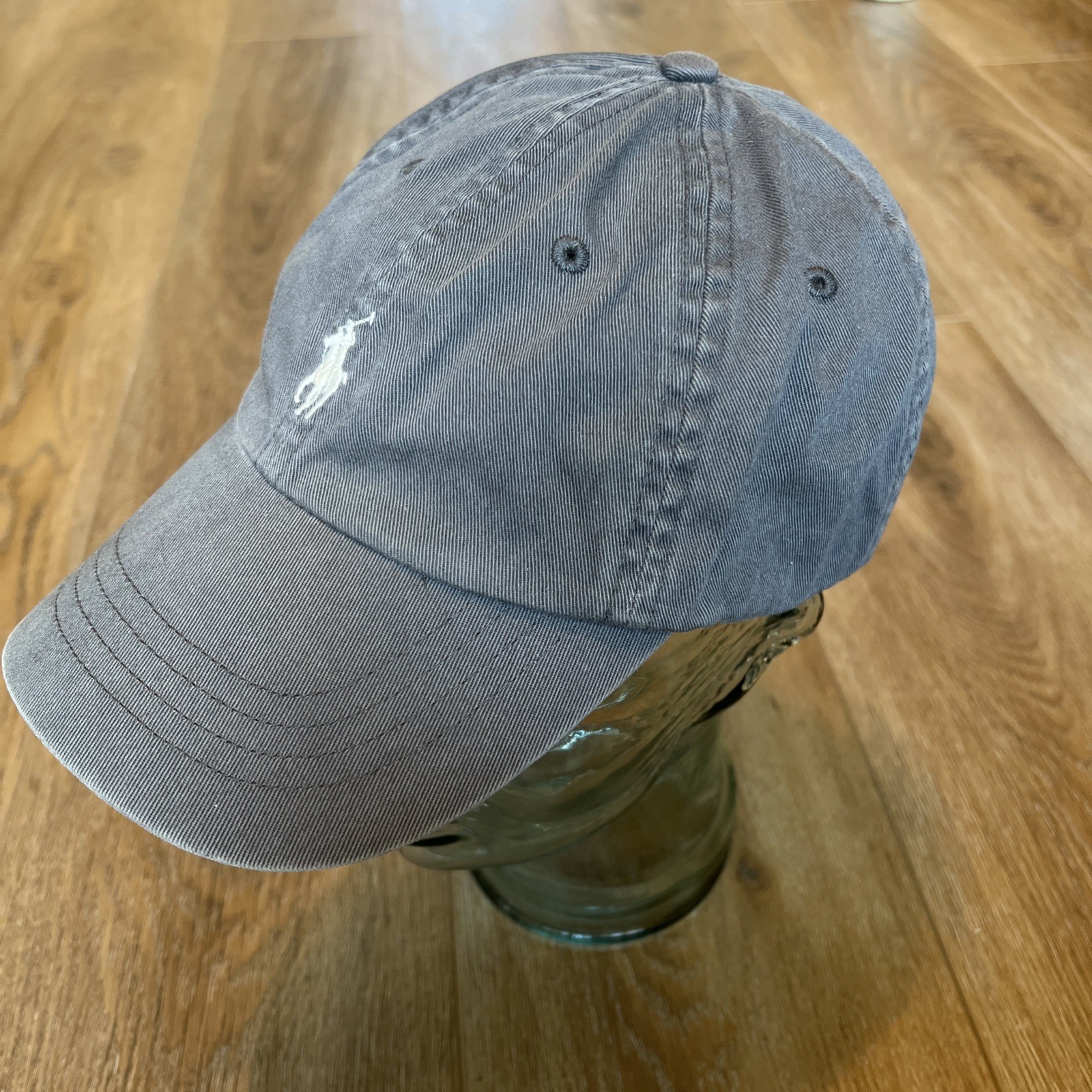 Cappello Berretto Baseball Polo Ralph Lauren Strapback Regolabile Grigio Bianco Pony