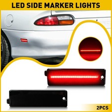 2x Smoked Front Lens LED Red Side Marker Lights For 1998-02 Pontiac Firebird