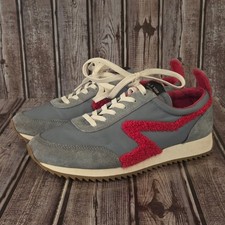 Sz 38/ 8 Womens rag bone Retro Runner Grey Pink Fuzzy Nylon Sneakers VGUC