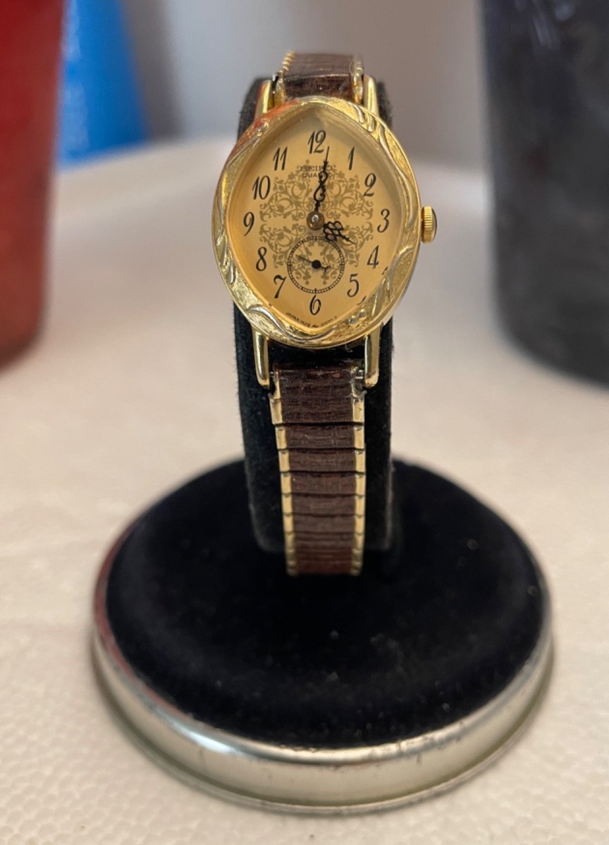 RARE Seiko Japan Women Ladies Gold Plated 1428-5110 Watch+