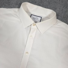Charles Tyrwhitt Dress Shirt Mens 17-37 Slim Fit Non Iron French Cuff READ