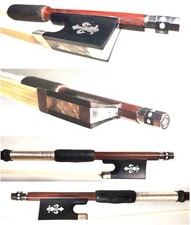 4/4 Violin Bow, VTG Mid 1900s European Workshop, Sterling Ebony, Round Stick