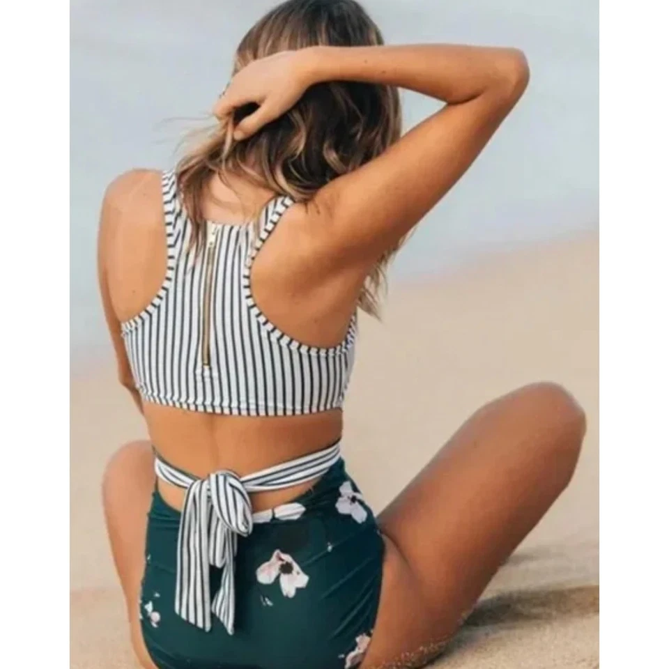 Traje de baño Albion Bon Voyage de una pieza para mujer talla M floral verano playa verde Foto 3 de 4