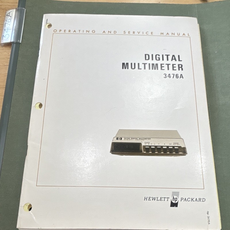 Hewlett-Packard HP 3476A digital multimeter operating and service manual