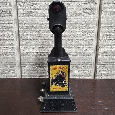 Vintage 50er Jahre Louis Marx 454 zwei Licht automatisches Blocksignal Eisenbahn Zug