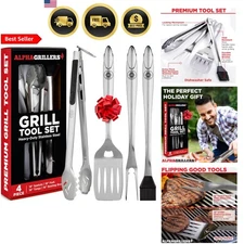 Grilling Accessories BBQ Tools Set with Spatula Fork Tongs Brush for Men