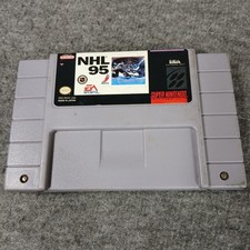 EA Sports NHL 95 Video Game SNES Gray Authentic Nintendo Cartridge SNS-ANHE-USA