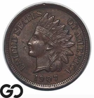 1907 Indian Head Cent Penny, Choice AU++