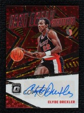 2023 Donruss Optic Fast Break Signatures Gold Prizm 9/10 Clyde Drexler Auto 7y2