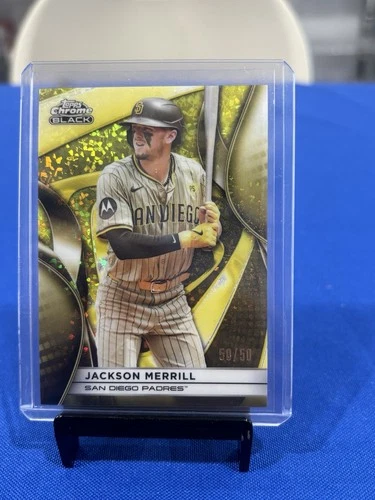 2025 Topps Chrome Black - Jackson Merrill #14 Gold Refractor /50