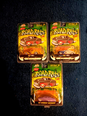Road Rats diecast 51' Merc, 32' & 40' Fords