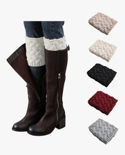 Women's Short Boots Socks Crochet Knitted Boot Cuffs Leg Warmers Winter 5 Pairs