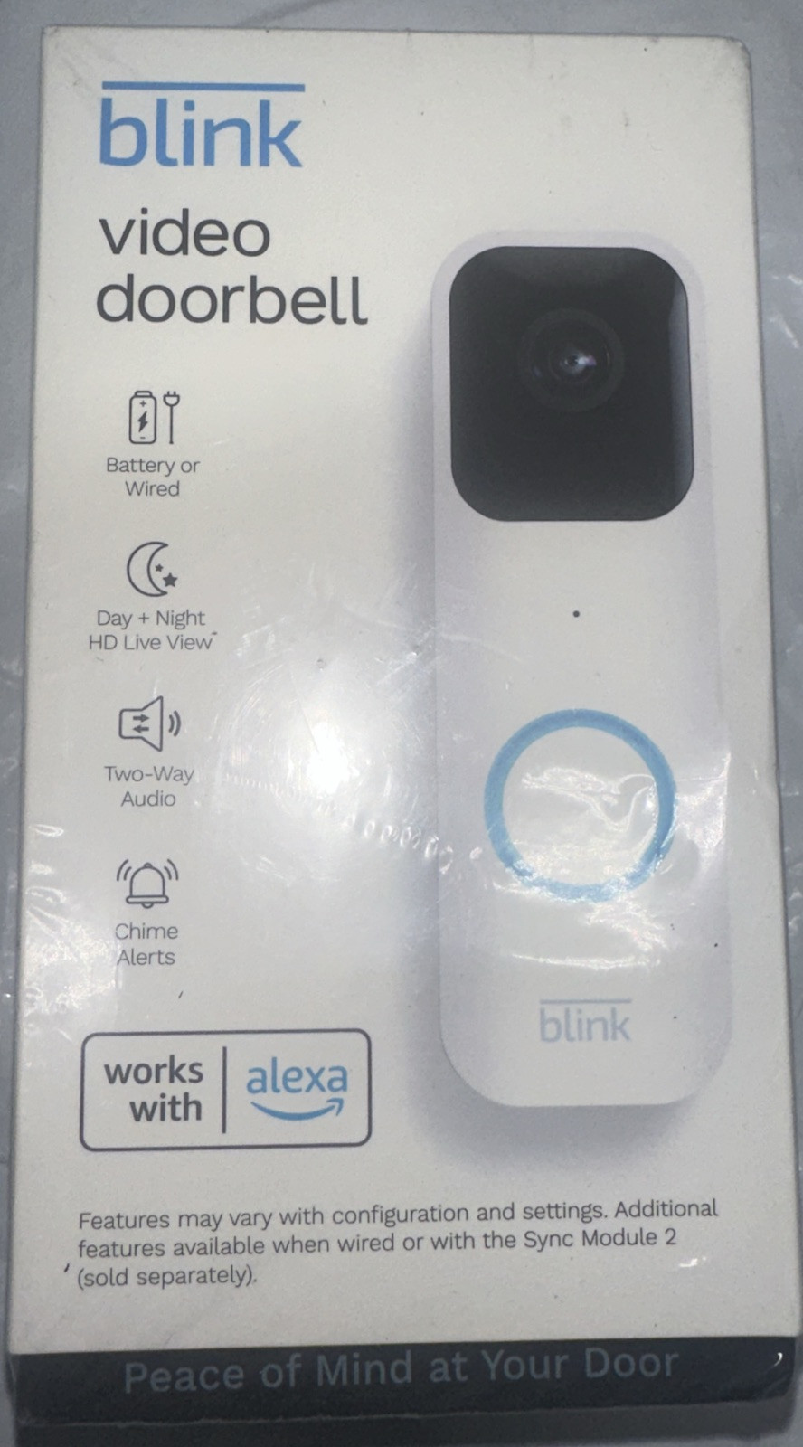 Blink Video Doorbell Smart Wifi with Two-Way Audio and HD Video Wired or Battery Powered-image