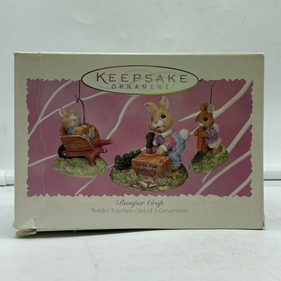Hallmark Spring Ornament Set Tender Touches Bumper Crop 1997 - FREE SHIPPING