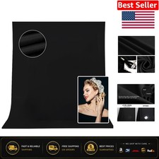 Lightweight 10x8ft Black Polyester Backdrop - Ideal for Professional Photoshoots