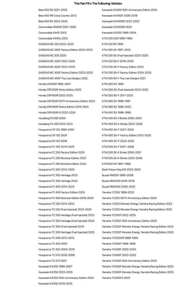 Tubo de motocicleta Tusk ultra resistente de 4 mm 110-120/90x19 para KTM 450 SX-F de fábrica Foto 2 de 4