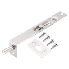 2pcs Flush Bolt 6 Inch Stainless Steel Door Concealed Slide Lock Latch Silver