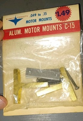 Midwest Products C-15 aluminum motor mounts, designed for .049 to .15 size...