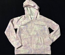 Old Navy pastel tie dye hooded zip front sweatshirt, kids size 14