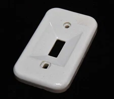 VINTAGE CERAMIC WALL MOUNT TOGGLE SWITCH PLATE COVER