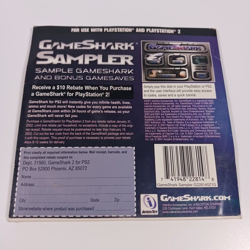 GameShark Sampler Demo Disk (Sony PlayStation 2 PS2) - Tested, Working - Bild 5 von 6