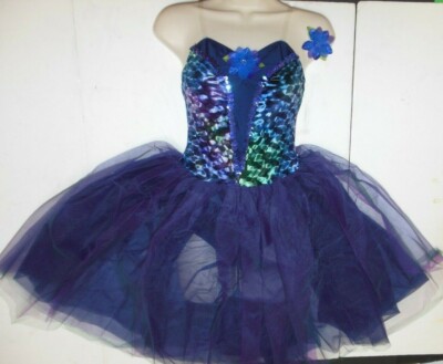 Velvet Ballet costume Romantic Long Tutu Navy Plum Clear strap Ch/ladies $70
