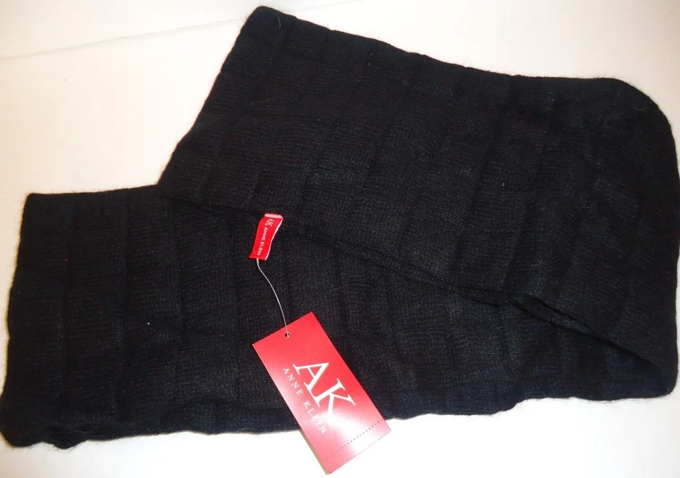 Cachecol feminino longo acolchoado preto Anne Klein, O/S - Imagem 2 de 2