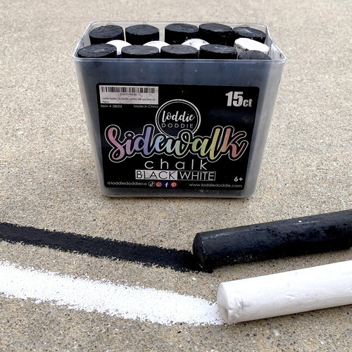 15ct Bucket of Black & White Jumbo Sidewalk Chalk - Non-Sticks - Reusable Buc... - Picture 8 of 8