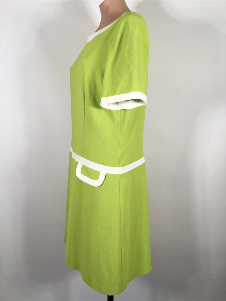 Vestido recto vintage años 60 70 NOS psicodélico Mod GOGO verde neón talla 14 años 90 hace Foto 4 de 4