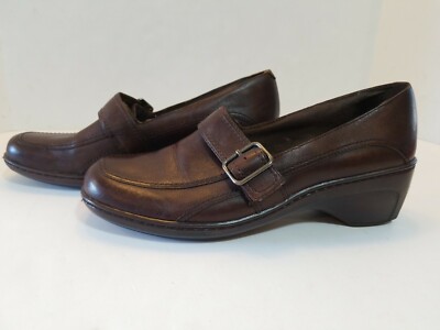 CLARKS Women\'s Brown Casual Slip-on Loafers Shoes With Buckle Strap Size 9 Clarks Women main image 4